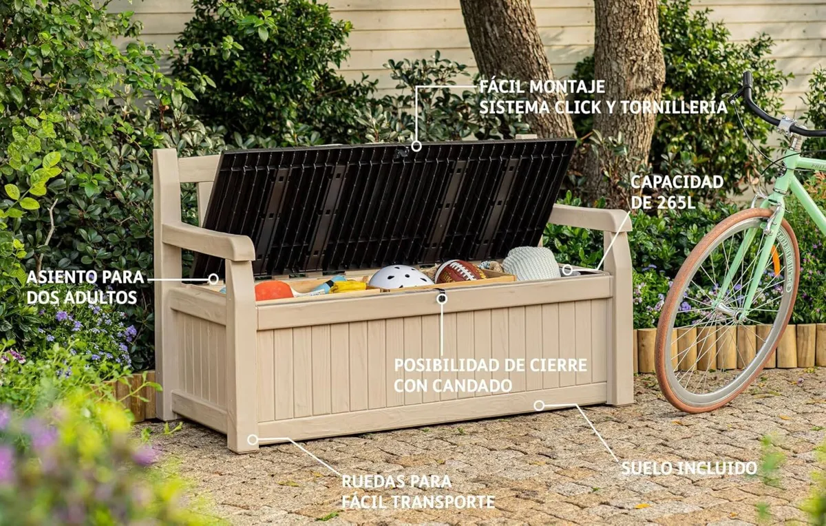 Bench 265L Outdoor 60% Recycled Garden Furniture - Image 3