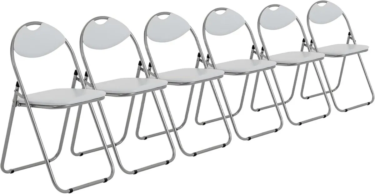 Padded Folding Chair Metal Frame Seat - Image 1