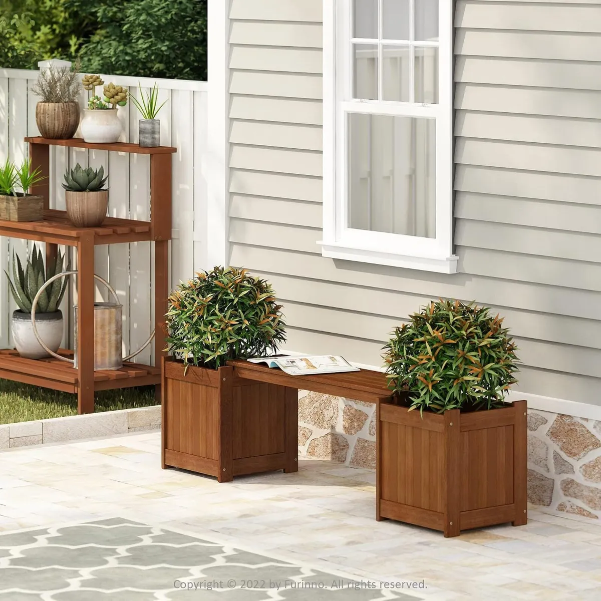 Planter Box in Teak Oil Wood Natural 182.12 - Image 2