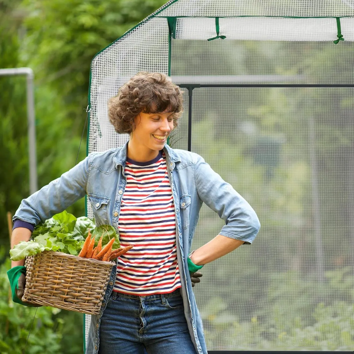Walk-In Greenhouse 4 Window Bench Stool Display - Image 3