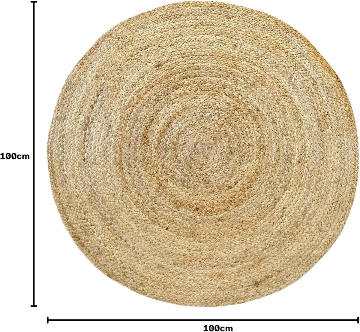 Rug Jute Round Alhambra Natural Colour Area - Image 3