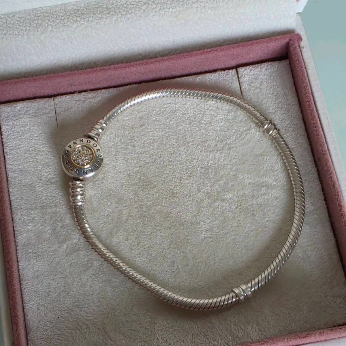 PANDORA 925 Silver  14K gold logo clasp - Image 2