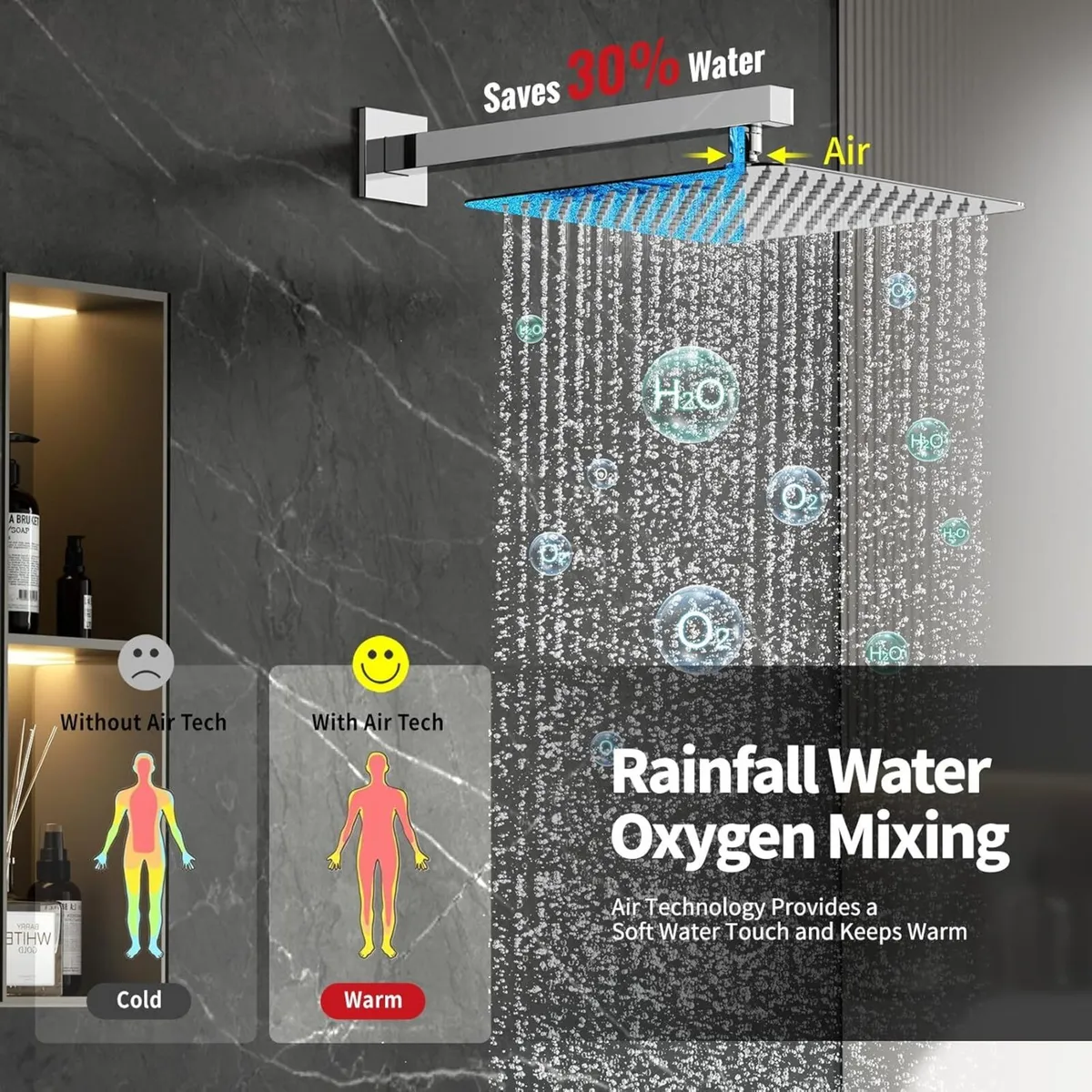 Concealed Shower System Bathroom Luxury Rain - Image 4