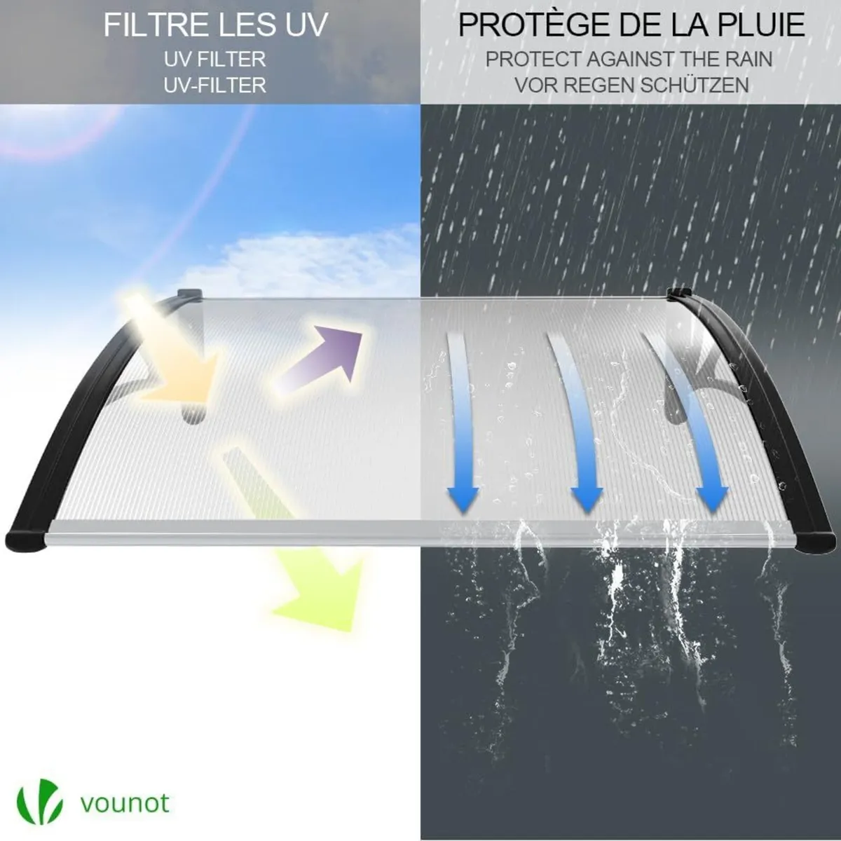 Front Door Canopy Outdoor Awning Rain Shelter - Image 3
