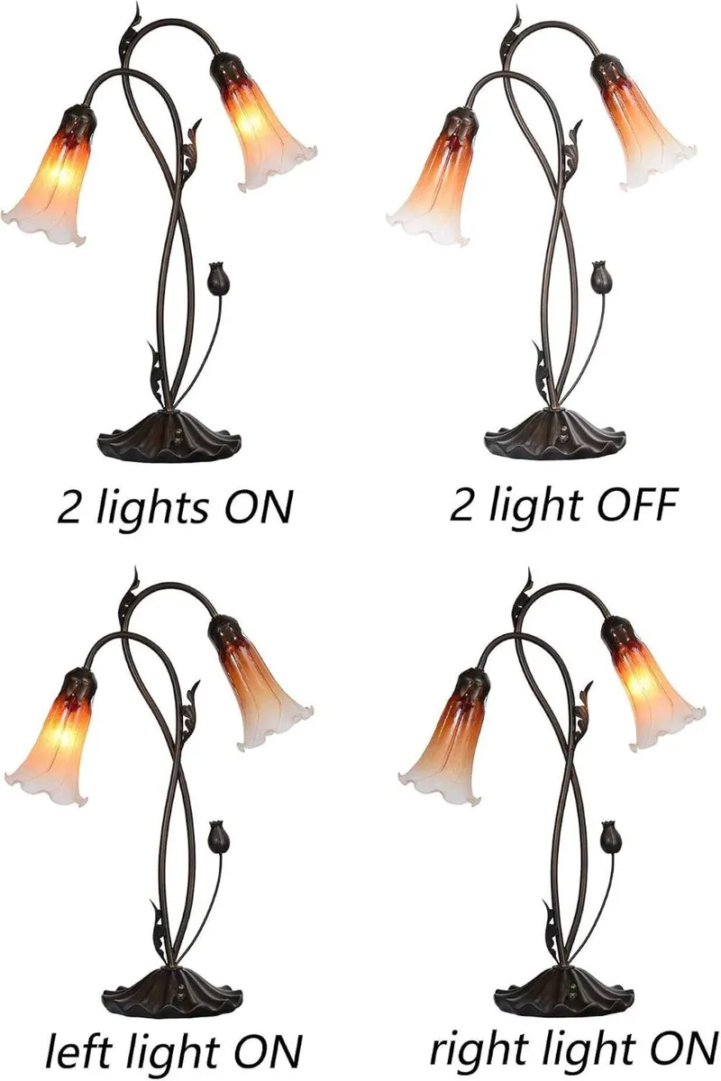 L30698 Lily Flower Blown Glass Accent Table Lamp - Image 4