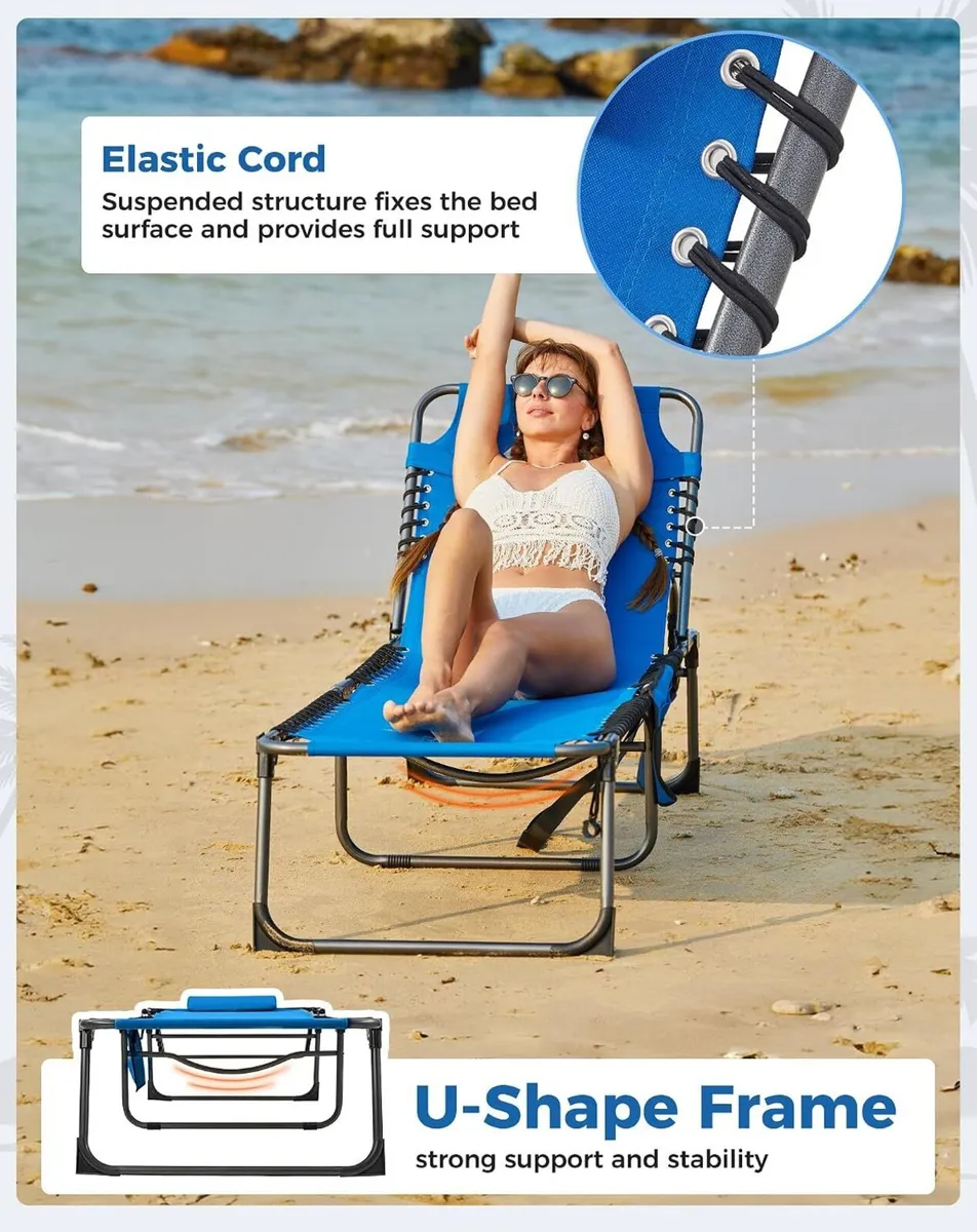 Sun Lounger with 5-Position Adjustable Backrest - Image 4