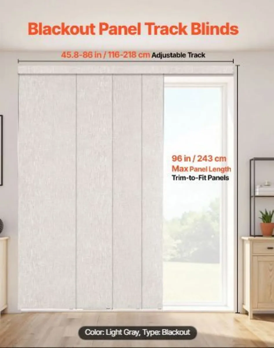 Panel Track Blinds, Extendable Track - Image 1