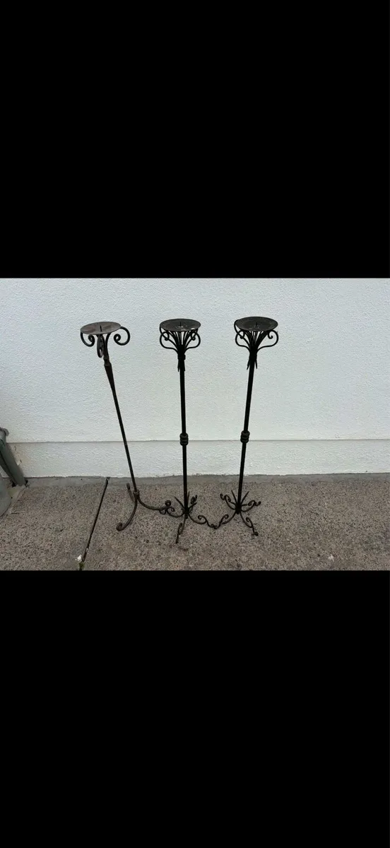 x3 cast iron candle holder - Image 2