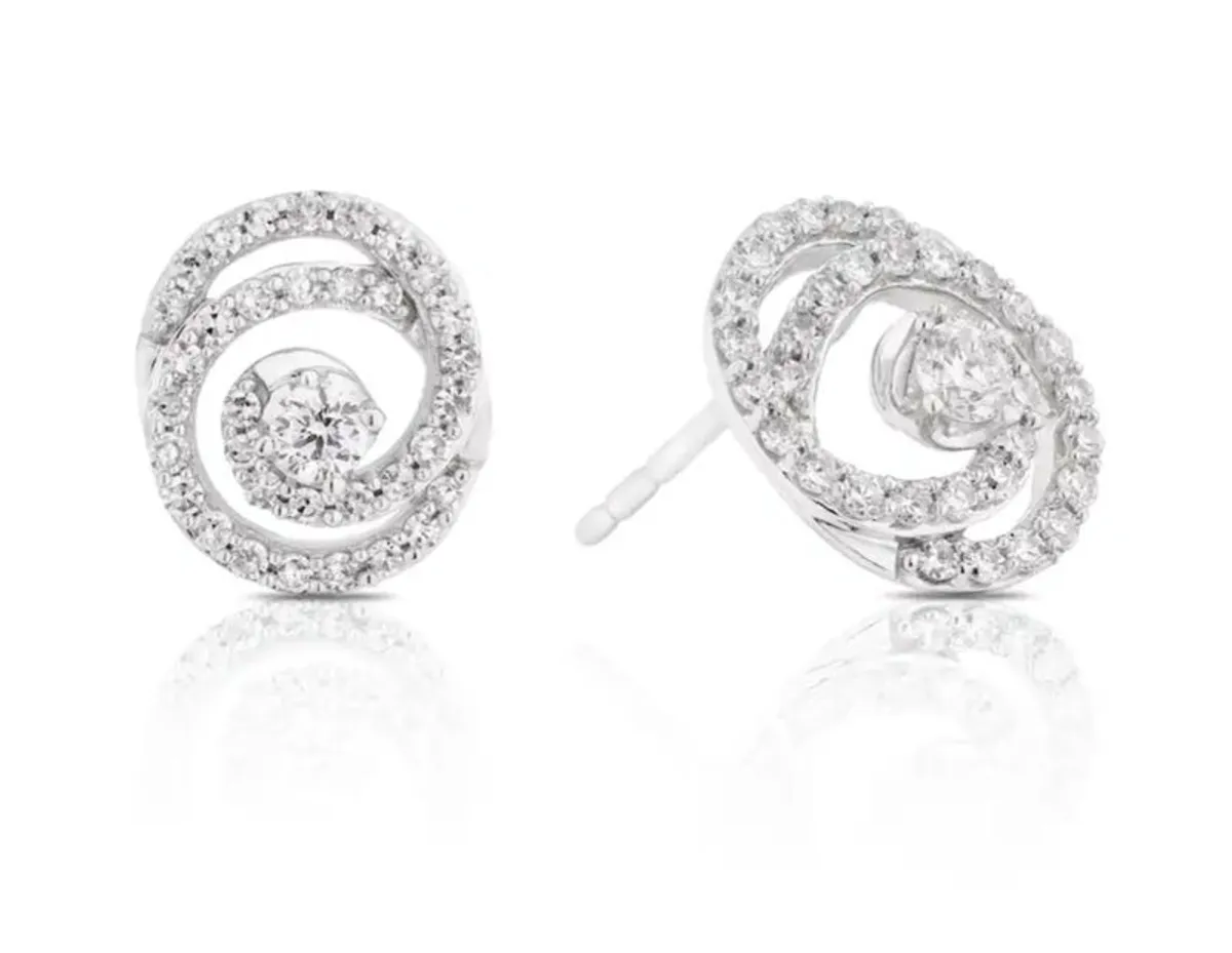Brand new,real diamond earrings on white gold - Image 4