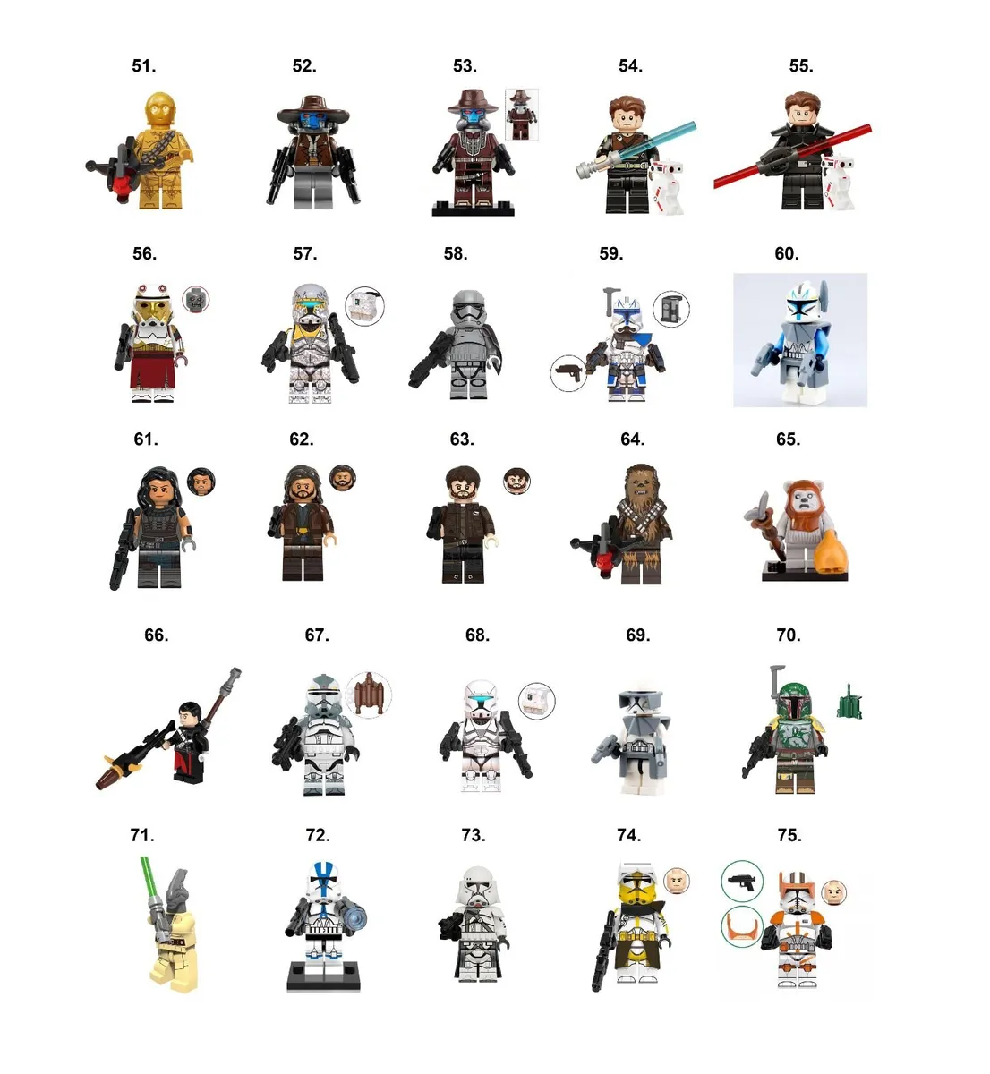 Star Wars Minifigures Lego Compatible A-C - Image 3