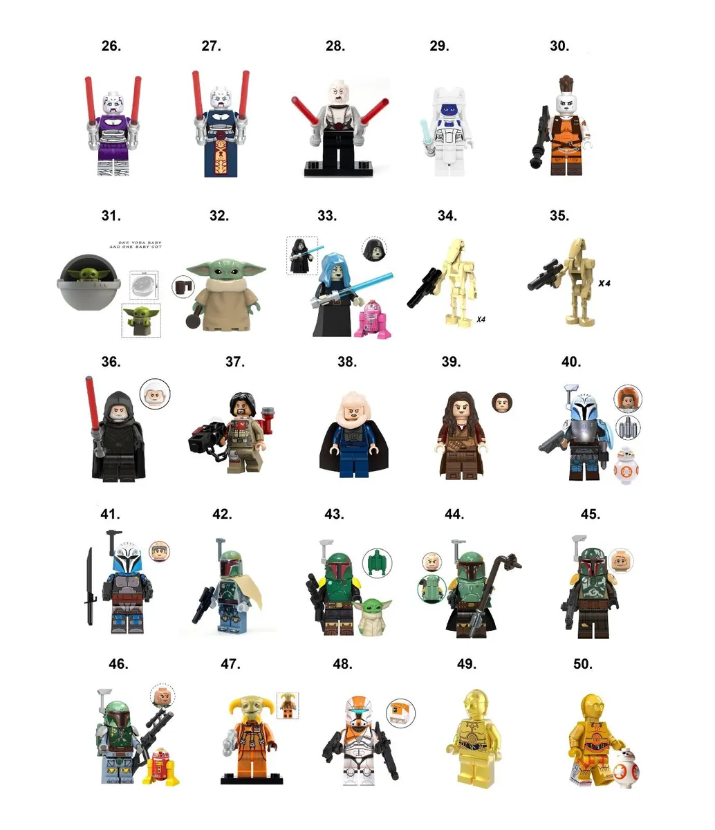 Star Wars Minifigures Lego Compatible A-C - Image 2
