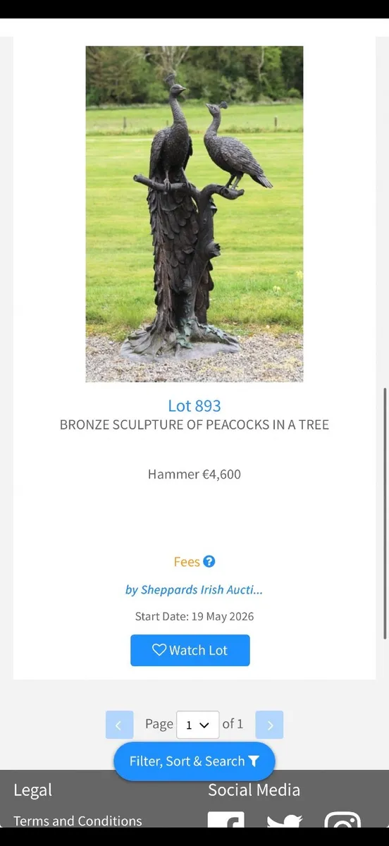 Bronze peacocks statue - Image 2