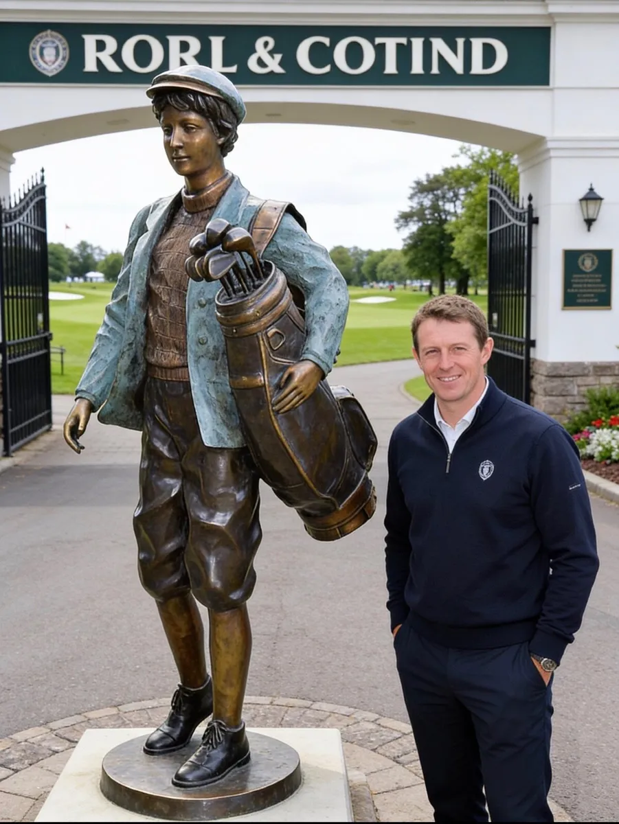 Bronze caddie sculpture