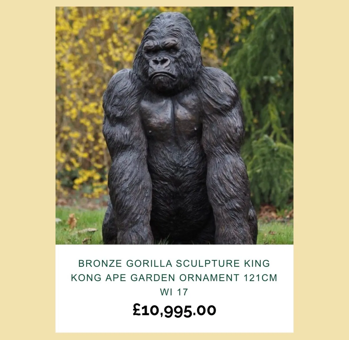Bronze xxl gorilla sculpture - Image 2