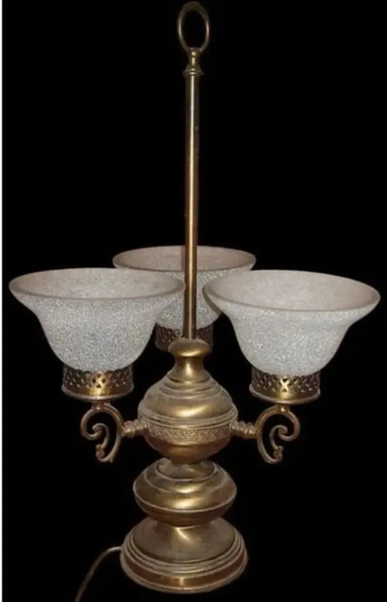 Vintage Brass Trilogy Lamp - Image 3