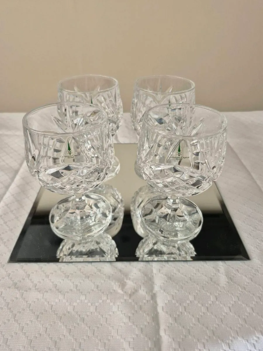 Set of 4 Vintage Cuchulainn Crystal Brandy Glasses - Image 1