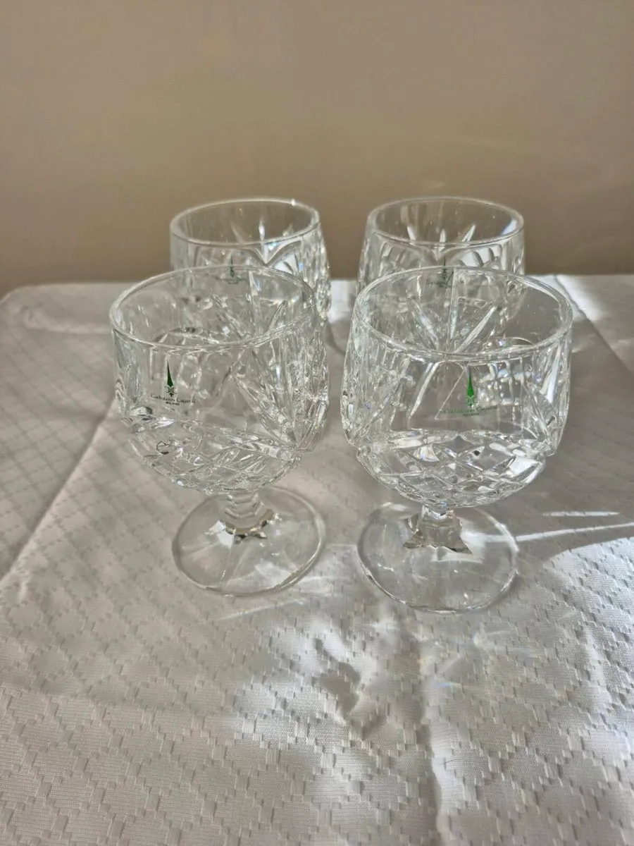 Set of 4 Vintage Cuchulainn Crystal Brandy Glasses - Image 2