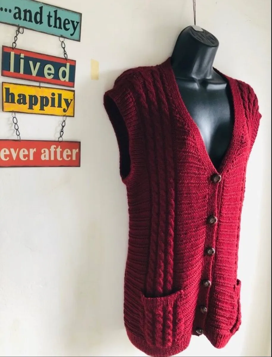 Hand knit aran cardigan - Image 1