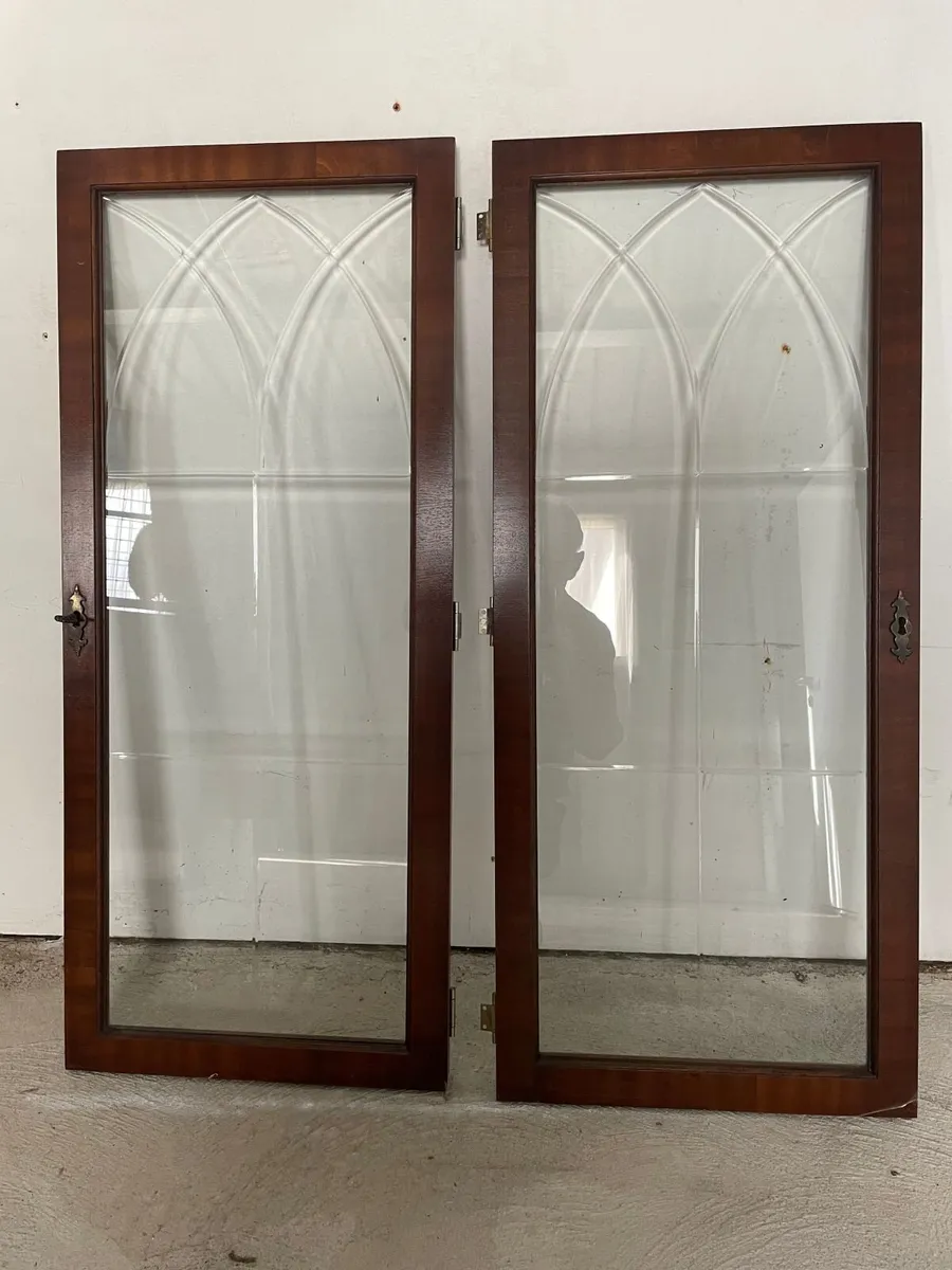 Mahogany/Glass Cabinet Doors - free - Image 1