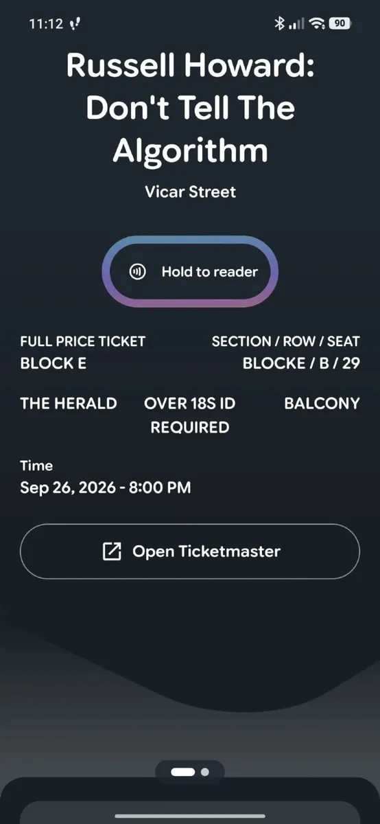 Russell Howard Tickets Saturday 26th September - Image 1