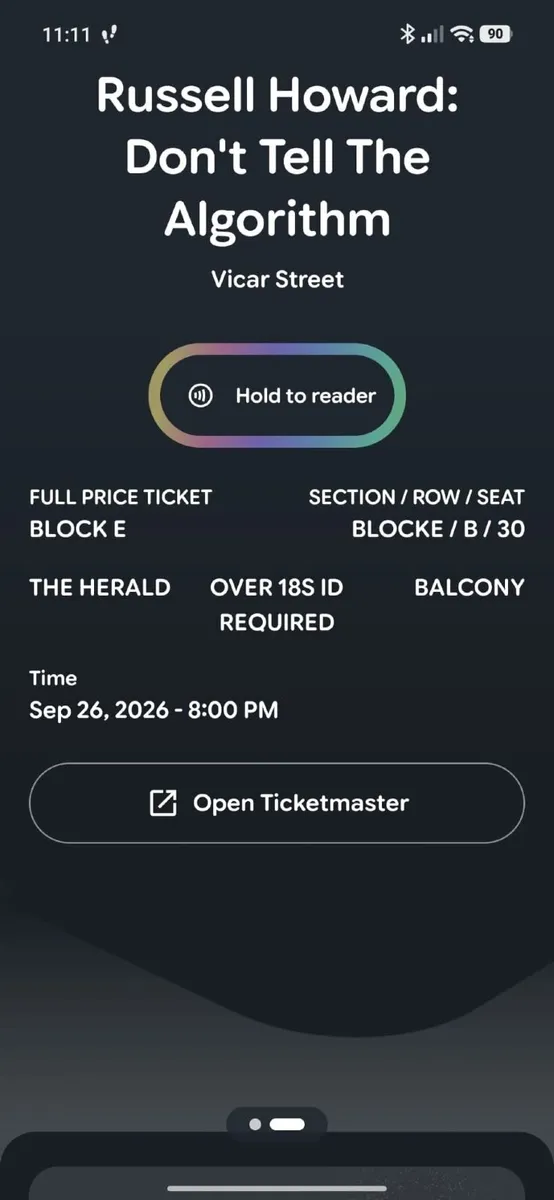 Russell Howard Tickets Saturday 26th September - Image 2