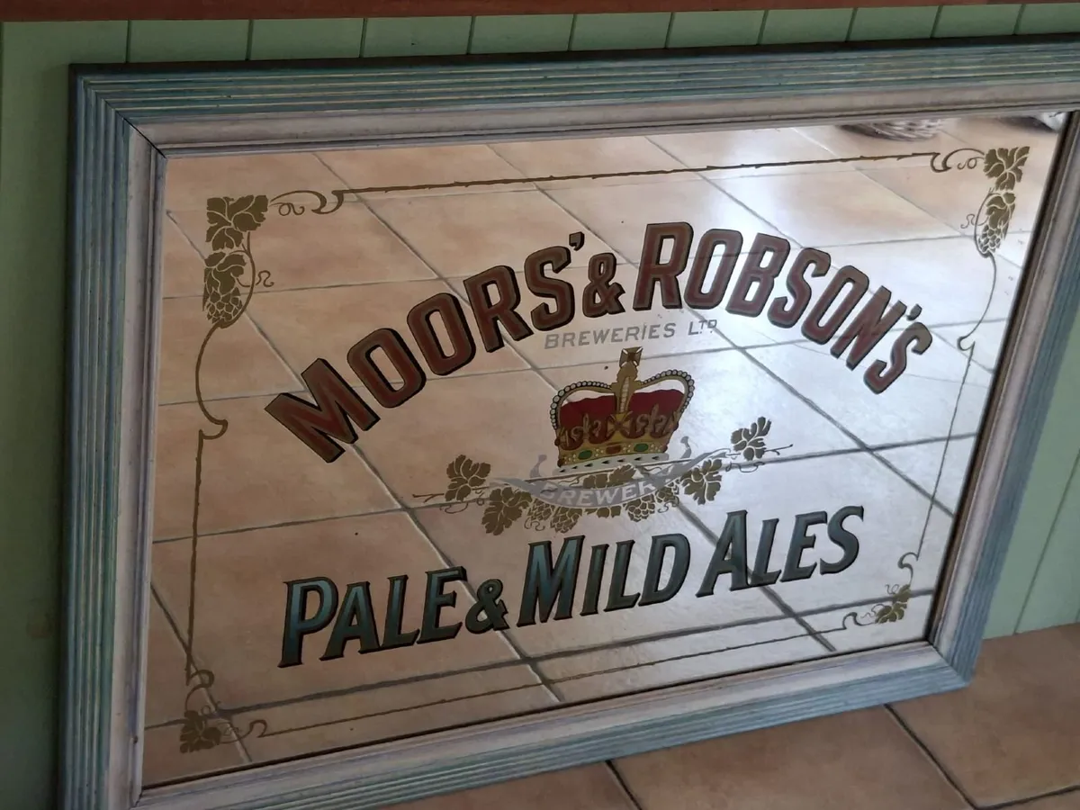 Vintage moors and Robson pub mirror - Image 2