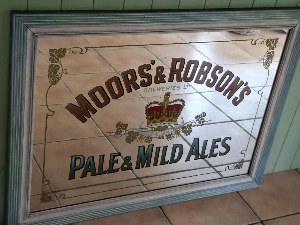 Vintage moors and Robson pub mirror - Image 1