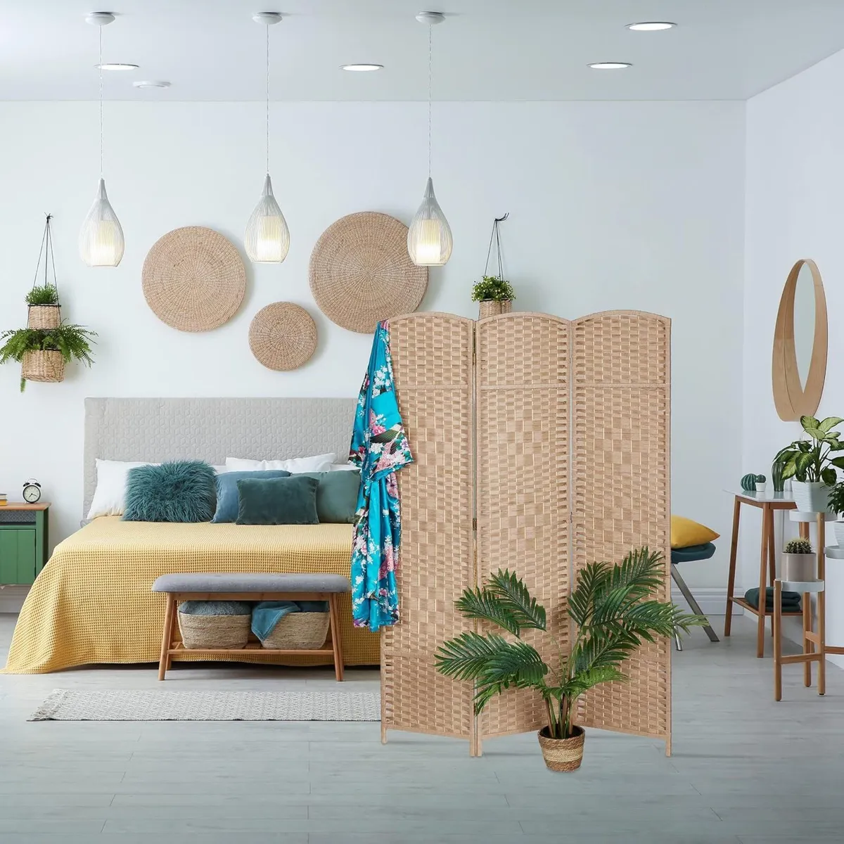 Folding Screen 3-Panel Room Divider - Image 2