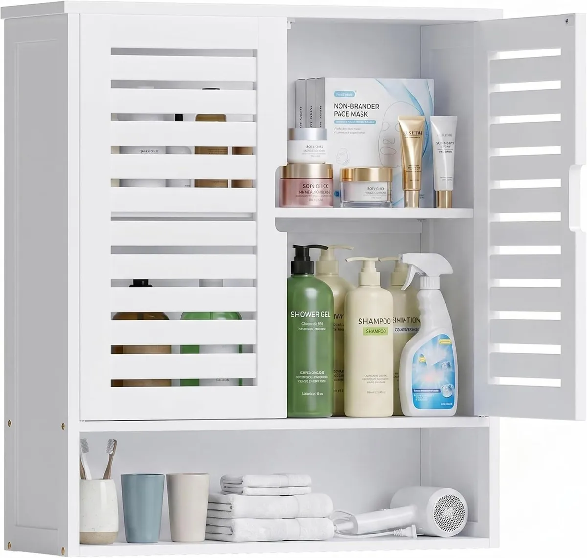 Bathroom Cabinet Wall Mounted Bamboo - Image 1
