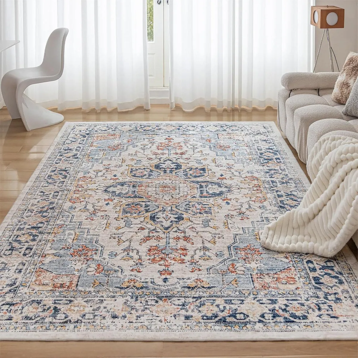 Washable Rugs Living Room Short Pile Area Rug - Image 1