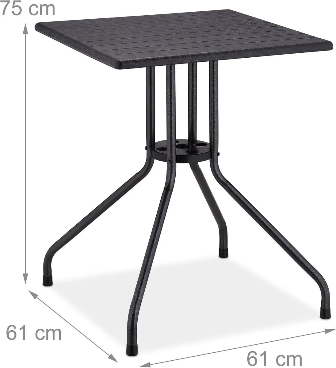 Garden Table Hxwxd: 75x61x61CM Wooden-Look - Image 3