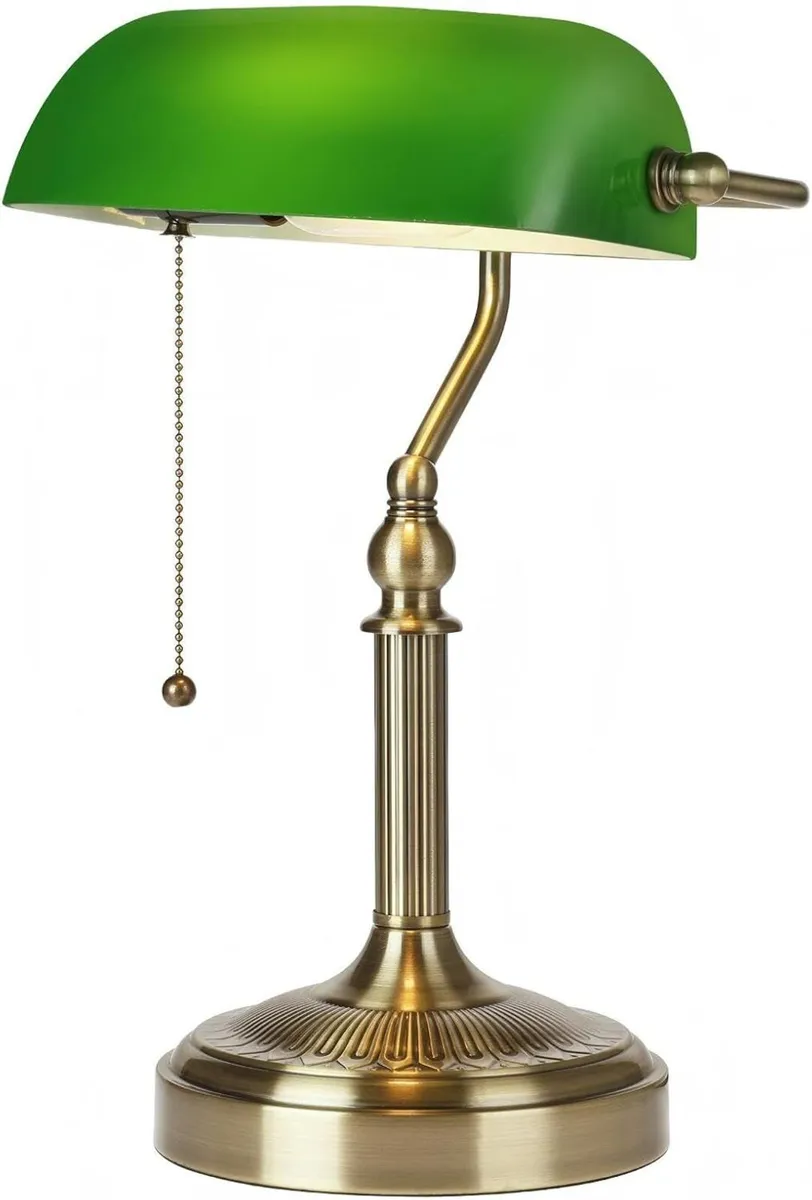 Matted Amber Stepless Dimmable Glass Bankers Desk - Image 1