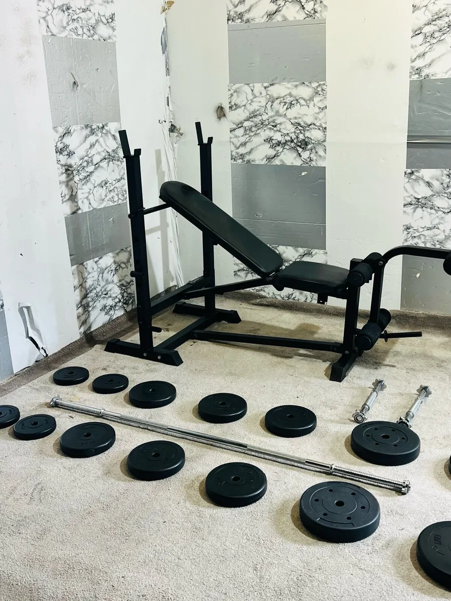 HEAVY DUTY BENCH WEIGHTS BARBELL DUMBBELLS - Image 1