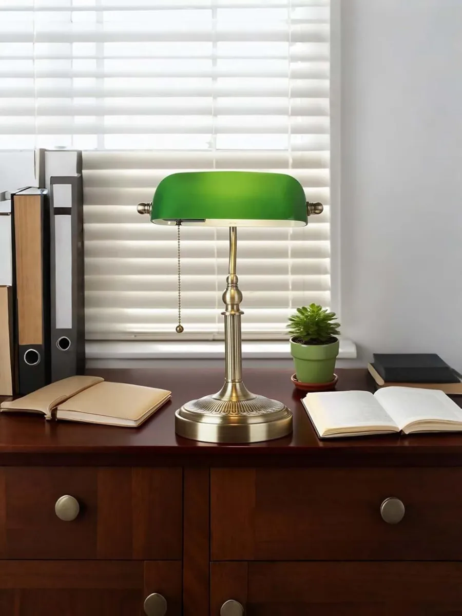 Matted Amber Stepless Dimmable Glass Bankers Desk - Image 2