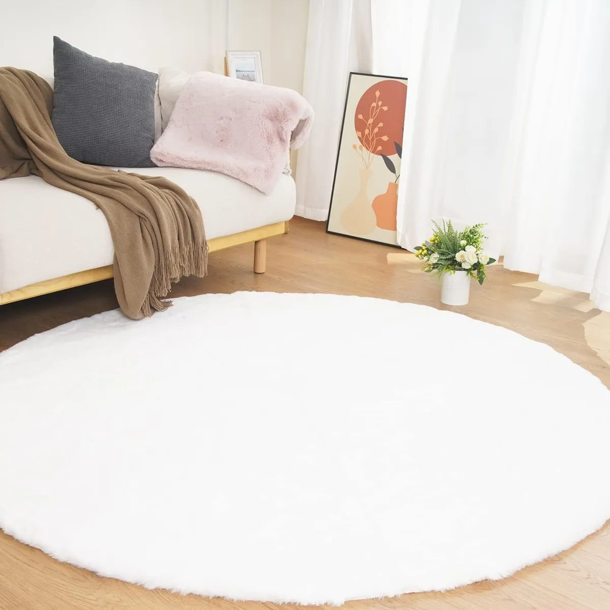 Soft Faux Rabbit Fur Rug Machine Washable - Image 1