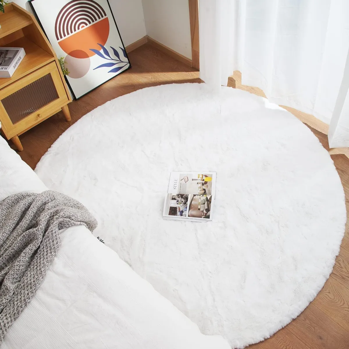 Soft Faux Rabbit Fur Rug Machine Washable - Image 2