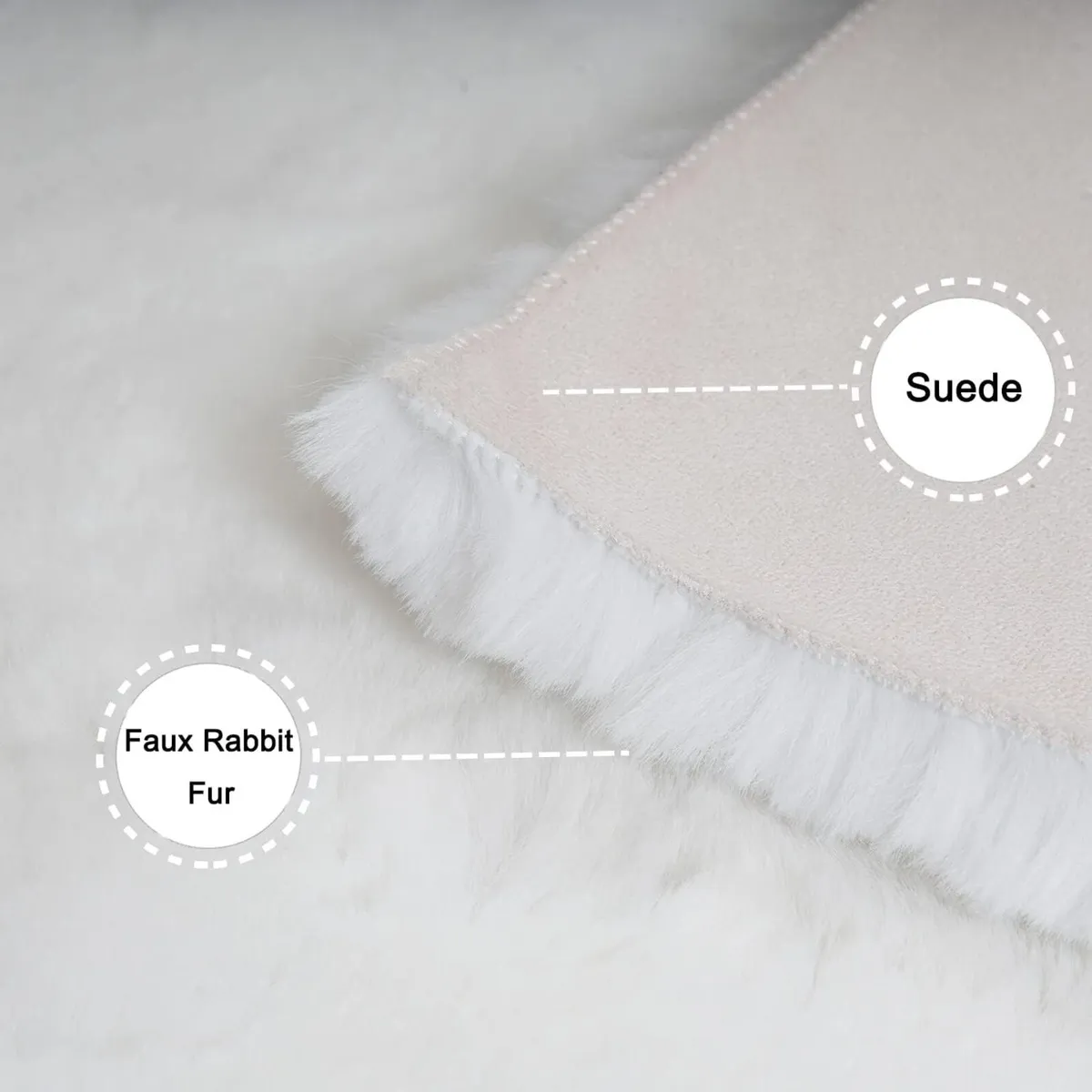 Soft Faux Rabbit Fur Rug Machine Washable - Image 3