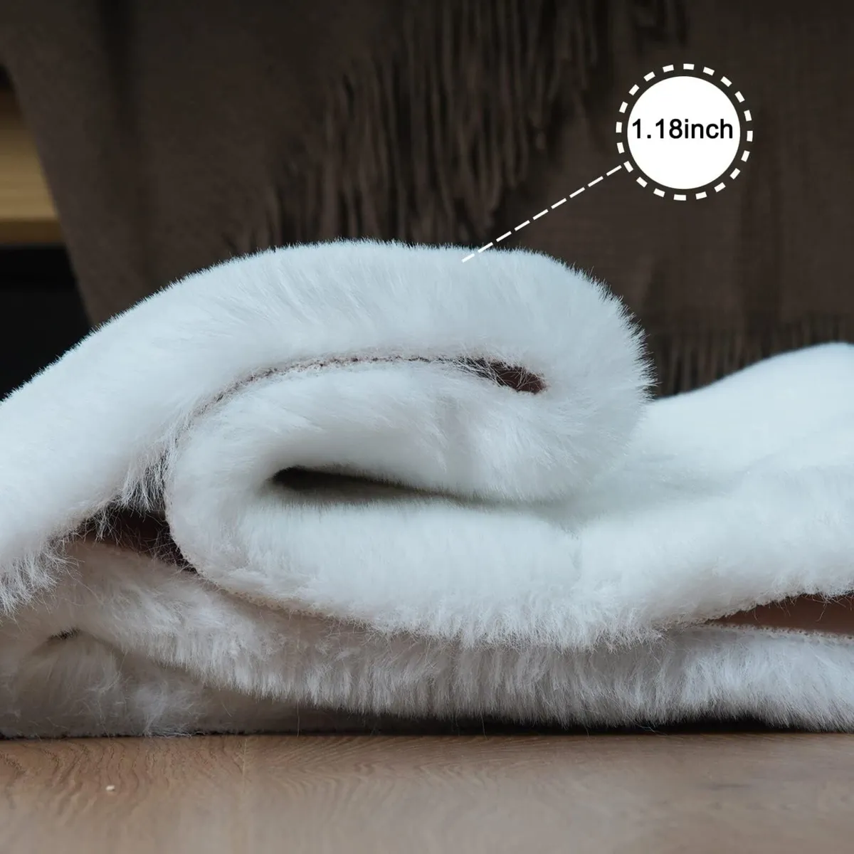 Soft Faux Rabbit Fur Rug Machine Washable - Image 4