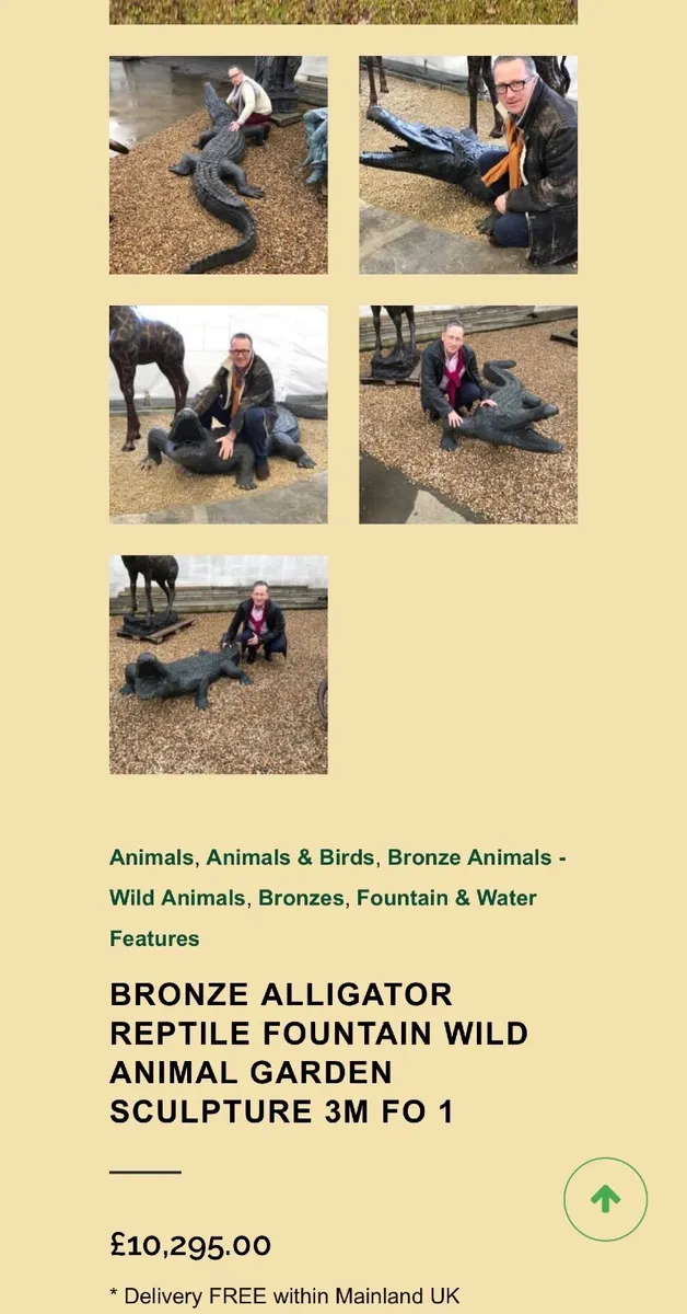 Bronze xxl crocodile water feature - Image 4