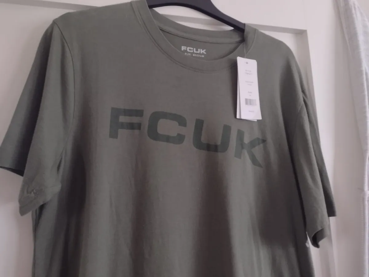 New mens French Connection t-shirt army green - Image 2