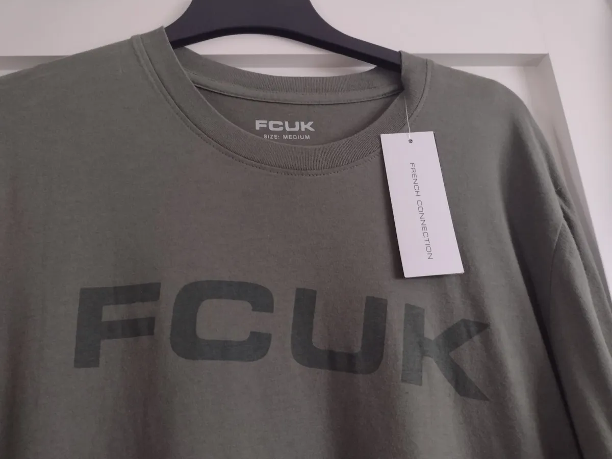 New mens French Connection t-shirt army green - Image 4