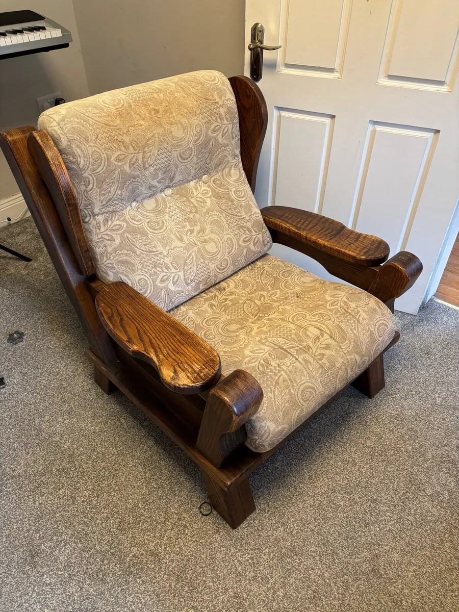 2 x Solid Wood Arm Chair - Good Condition