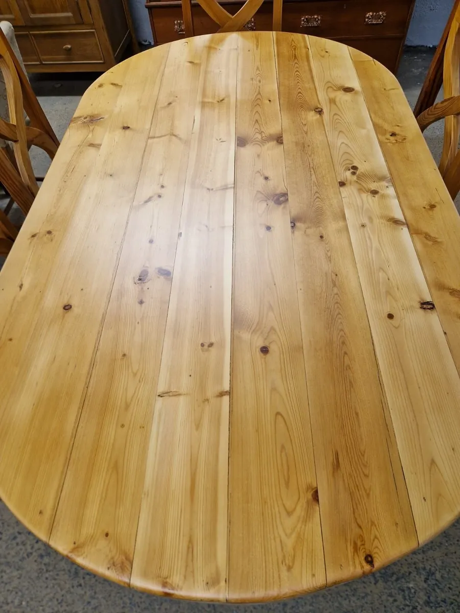 Farmhouse table, 6 chairs - Image 2