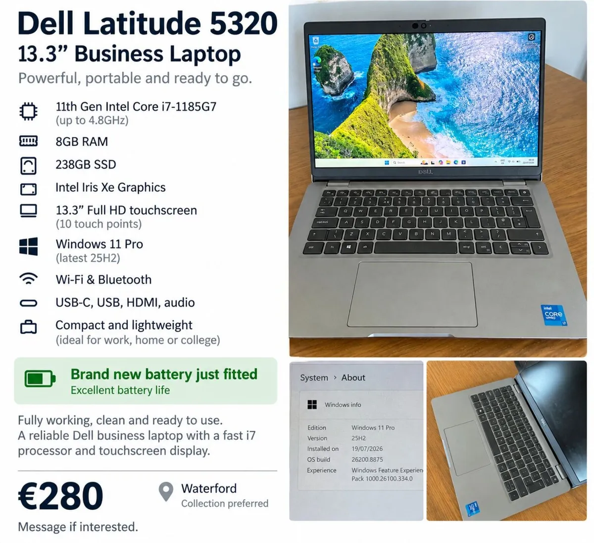 Dell Latitude 5320 – i7 / 8GB / Touchscreen - Image 1