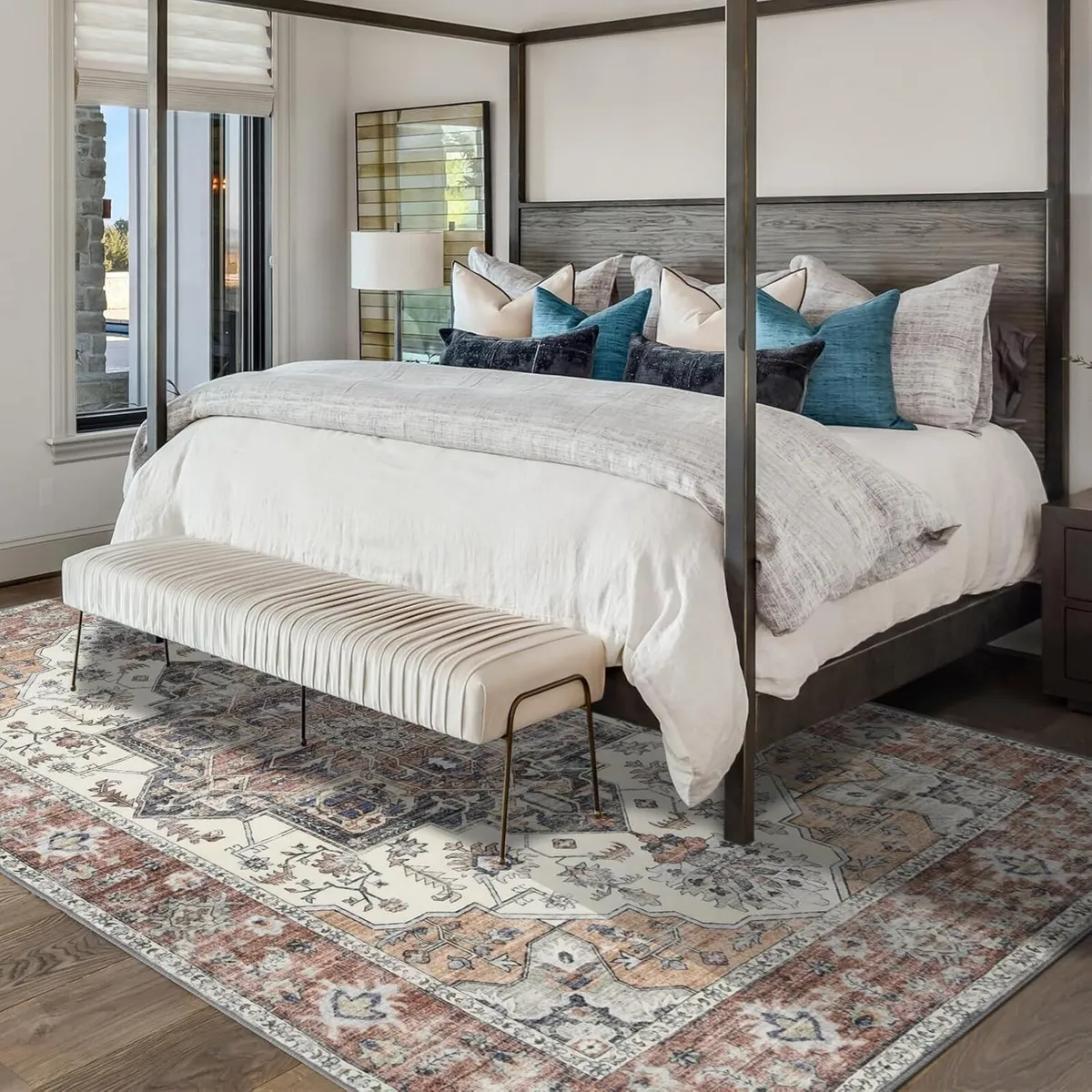 Living Room Rug Washable Large Brick - Image 3