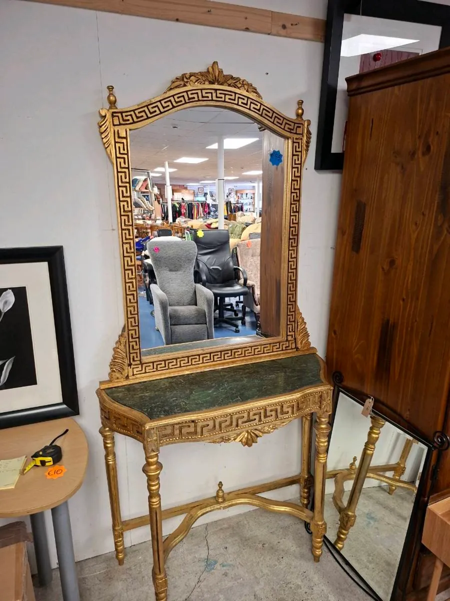 VINTAGE CONSOLE TABLE WITH MIRROR - Image 2