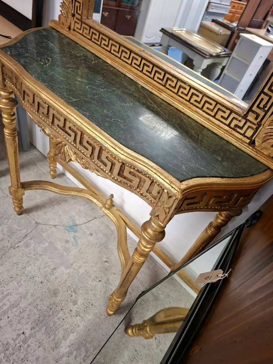 VINTAGE CONSOLE TABLE WITH MIRROR - Image 3