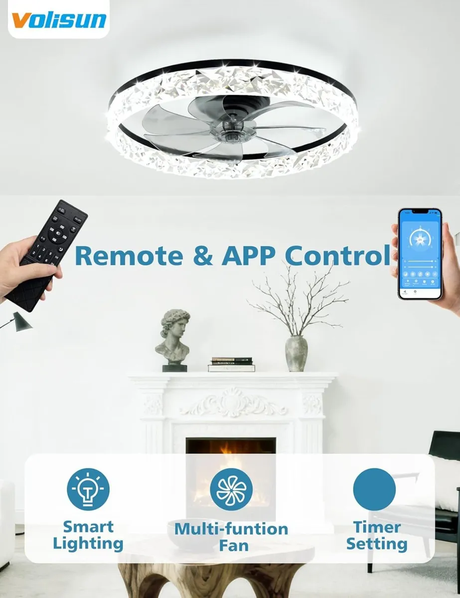 Ceiling Fans with Lights and Remote Modern - Image 3