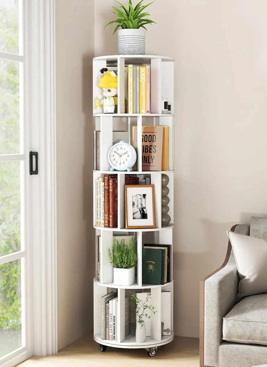 5 Tier Rotating Bookshelf - Image 1