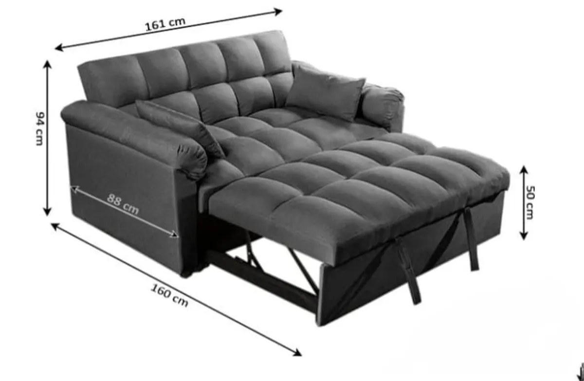 🛋️ PULL-OUT DOUBLE SOFA BED – TOKYO BLACK - Image 4